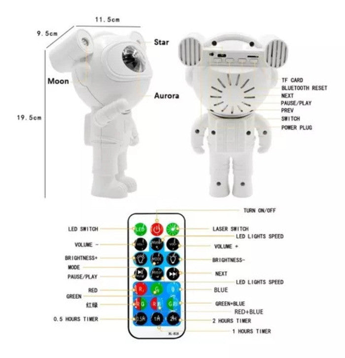Proyector de estrellas - Astronauta de pie
